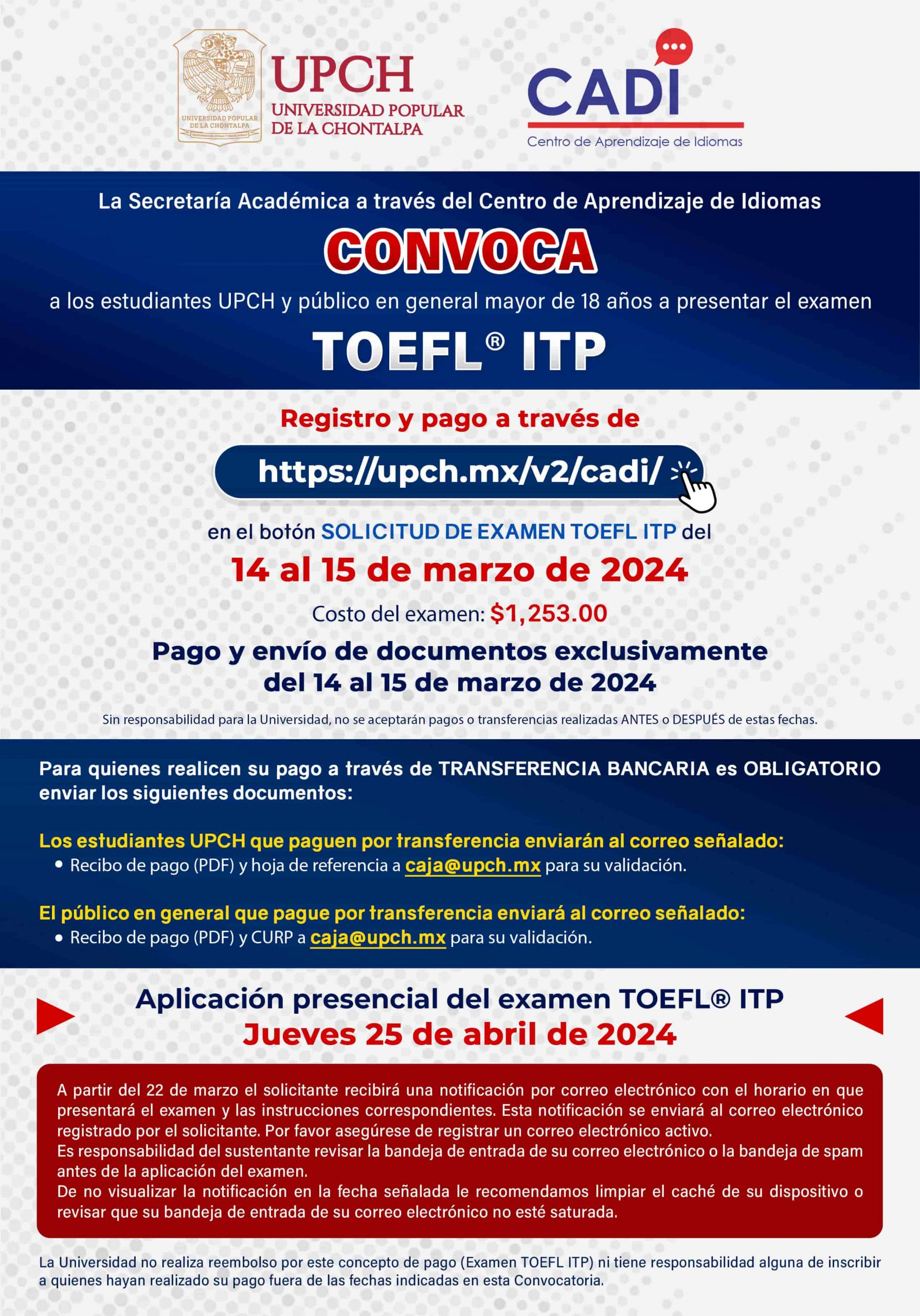 CONVOCATORIA Examen TOEFL MAR2024_MIN